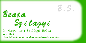 beata szilagyi business card