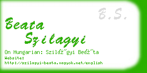 beata szilagyi business card